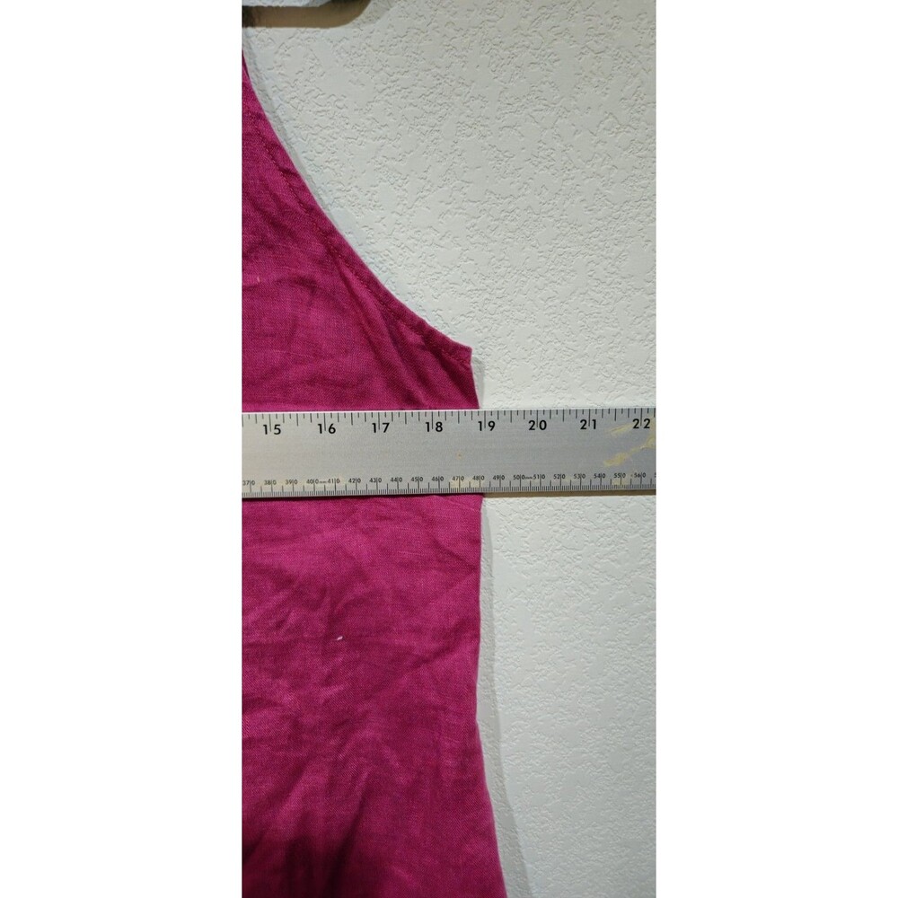 Garnet Hill Linen Fringe Hem Sleeveless Coastal Lagenlook Dress Size 8 - Picture 5 of 9